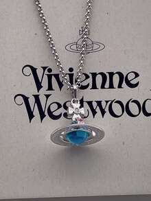 Vivienne Westwood New Petite Orb Pendant Necklace - Blue - View 3