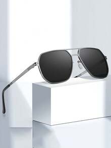 Plus Size Men's Fashionable Metal Fashion Glasses, Suitable For Outdoor Daily Driving