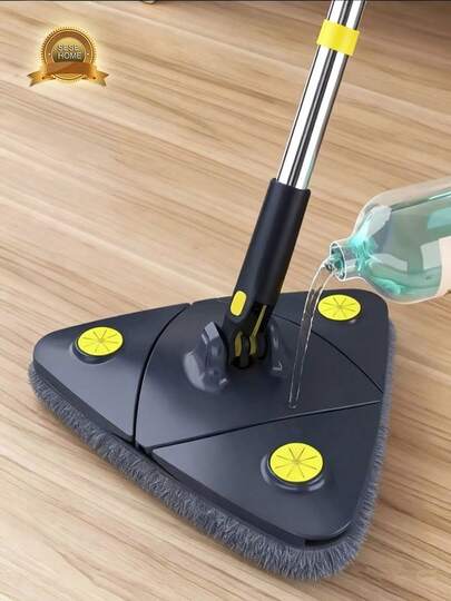 SESE HOME - Triangle Spin Mop With Hands-Free Wringing – Rotary Mop For Ceiling, Wall & Floor Cleaning, Multi-Function Twist Mop With Heavy Duty Handle