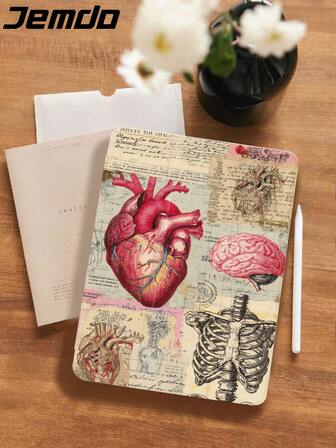 1 pieza Funda protectora para tableta con gráfico de órgano en forma de corazón, compatible con iPad 10.2/12.9" iPad Pro 11" 2021/2020/10a generación/iPad (A16) 11" 11a generación 2025, Galaxy Tab A8 10.5" 2022, Matepad 10.4/Tab, con ranura para lápiz, anti-caída, protege tu dispositivo querido, regalo romántico de Halloween para familiares y amigos