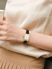 REBIRTH 1pc Women's Retro College Style Fashion Casual Quartz Wrist Watch, Suitable For Daily Wear