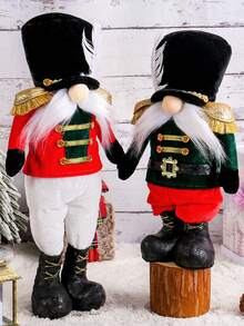 2 pièces/1 pièce, Décoration de Noël de 36 cm Chapeau cadeau décoratif avec plumes, soldat rétractable, poupée ornement, convient pour la décoration de la maison, cadeaux pour amis, camarades de classe, décorations pour le salon et la table à manger. Décorations de Noël Décoration de chambre Hiver