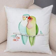 Generisch Juego de 4 fundas de almohada decorativas de pájaros y flores para sofá, hogar, coche, funda de almohada de felpa supersuave, 45 x 45 cm, 450 x 450 mm - 17 - Ver 13