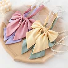1pc/6pcs Set Adjustable Classic Colorful Bow Tie For Women, Suitable For School Ceremonies, Restaurants, Festivals, Parties, Valentine's Day And Other Occasions - Red - View 3