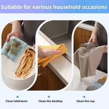 NetHong 5Pcs Multifunctional Cleaning Cloth Thickened Corn Kernel Dishwashing Rags Superfine Fiber Water Absorbing & Oil Removing Kitchen Bathroom Towel - Multicolor a - View 5