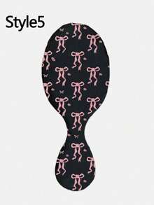 Brosse à cheveux à coussin d'air mini avec imprimé papillon et fleur, mignonne pour les enfants/filles (couleur de brosse à dents aléatoire). Le motif est réparti de manière aléatoire