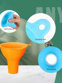 1PC Silicone Funnel, Wide-Mouthed Funnel Flexible Sauce Can Set, Suitable For Home, Restaurant And Kitchen Squeeze Bottles And Cans, Easy To Clean, Suitable For Most Liquids Such As Oil, Beverages, Sauces, Etc., Wide Range Of Applications, Reusable, Home Accessories