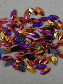 100 cái/gói, Đá giả Acrylic hình mắt ngựa 7*15mm, Đá giả đáy phẳng có đế bạc, Đá giả mắt ngựa nhọn không có lá kim, Dùng cho đồ thủ công tự làm, Trang phục khiêu vũ, Túi xách, Giày dép - Nhiều màu - Xem 15