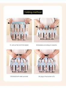 1 szt. Torba na lunch dla kobiet i mężczyzn, studentów, szczelna, izolowana, miękka, duża torba termiczna na lunch - wielokrotnego użytku torba na lunch do pracy w biurze, szkoły, na piknik, na plażę, do szkoły, torby do przechowywania dla nauczycieli, torby do klasy, torby do klasy (czarno-szaro-brązowe)