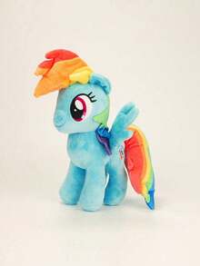 Hasbro Hasbro 我的小马驹12英寸官方毛绒娃娃，柔软多彩的填充玩具，配有可穿戴配件 | 惊喜开箱礼物，适合女孩，激发想象力 - 彩虹破折號 - 查看 2