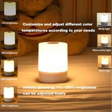 Cozy Mini Night Light, Bedside Lamp For Bedrooms, Soft Glowing Illumination, Energy Efficient LED Night Light, Innovative Desk Accent Lamp, Warming Atmosphere Lamp, Comforting Bedside Lamp, Bedroom Decorative Lamp. - WX-11-1PCS - 查看 6