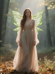 Fairy Wings For Adults Dress Up Sparkling Sheer Wings Butterfly Transparent Fairy Wings Costume For Women Costume Angel Wings For Women,Christmas Wings. - Multicolor - View 5