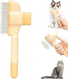 Cepillo de Pelaje Para Mascotas, Multifunción Cepillo para Gatos Perros, Productos de Peluquería Felina para Gatos de Pelo Corto y Largo, Pet Grooming Brush (Verde) - Amarillo - Ver 12