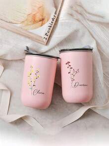 1pc Custom Stainless Steel Travel Mug - Double Insulated Coffee Mug With Personalised Name Option, Cold Drink Mug | Elegant Mist Finish | Double Insulated, Coffee Mug, ,Reusable,Multi-Functional,Ornamental,Stylish,Exquisite,High-Quality,Custom,Personalized,Unique,Ideal Gifts For Him,Ideal Gifts For Her,Her,Boyfriend,Girlfriend,Dad,Mom,Family,Friends,Son,Daughter,School Students,Workers,Kids,Office,Tea Room,School,Home