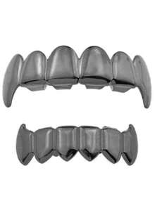 1 Set Classic Punk Six-Tooth Smooth Fang Grillz, Funny Accessory For Halloween, Unisex