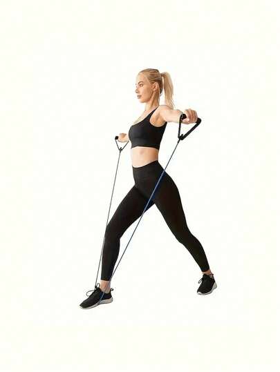 1 件 5 级阻力带，带手柄，健身拉伸绳，适合家庭锻炼、力量训练、普拉提、塑身