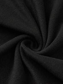 AiTyi 女士上衣，修身剪裁，休闲日常穿着，保暖内衬，纯色设计，显瘦时尚，百搭Y2K风格，适合毕业、返校、圣诞节、感恩节、新年、秋冬季节穿着，弹力针织面料，保暖舒适，圆领T恤 - 黑色 - 查看 9