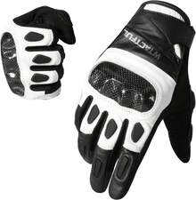 Guantes de piel de cabra de carbono para motocicleta para máxima protección y comodidad - C - Ver 8
