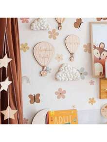 1 件波西米亚风水彩花彩虹蝴蝶儿童房墙贴适用于儿童房客厅装饰墙贴壁纸卧室装饰厨房装饰墙面装饰