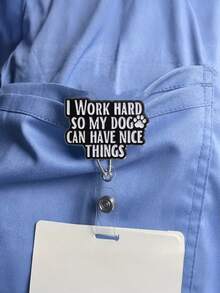 1 buc Cuvinte Interesante - Clemă Telescopică pentru Insignă cu Lucrări Din Greutate - Obiect Mic de Identitate la Modă DIY, Clemă Metalică, Ușor de Agățat, Este Un Obiect Mic Practic Pentru Locuri de Birouri, Expoziții, Școli, Spitale, Angajații De Birouri Pentru a Evidenția Rolele De Insignă Personalizate Auto-Asamblare, Suport Pentru Insignă De ID Foarte Potrivit Pentru Medici, Asistente Medicale Și Profesori Personal De Birou Voluntar Rolă De Insignă De Toamnă