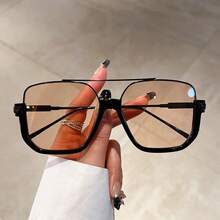 1pc Women's Fashion Oversized Double Bridge Versatile Eyeglasses