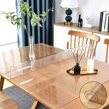 Almofada de mesa transparente de 1/2/4, 23,6 pol. x 15,7 pol., PVC resistente ao calor e à prova d'água, com bordas arredondadas, durável, almofada de proteção para mesa de escritório, almofada de escrita antiestática