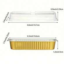 可重复使用的铝箔迷你蛋糕盘 - 6.76 盎司不粘矩形烤盘，适用于烤箱/烤架/空气炸锅，便携式容器，节日烘焙、派对、野餐和露营必备。
