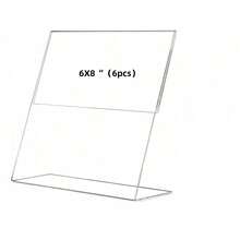1/3/6 件 6x8 英寸（约 15x21 厘米）亚克力标牌架，透明塑料纸张标牌架、照片展示架、菜单桌面支架、垂直亚克力相框、宣传册架 - 無色 - 查看 8