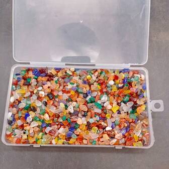 100/200 克天然彩色玛瑙石，形状不对称，多色（绿色、棕色、灰色、白色、黑色、粉色、橙色、黄色、红色、紫色、透明） - 天然宝石石，适用于水族馆装饰、花瓶填充、禅宗花园、家居装饰 - 适用于水生环境，散装抛光宝石，边缘光滑圆润，具有浓郁的泥土色调和明亮的色彩，适用于水族馆、水族馆石头和水族馆装饰