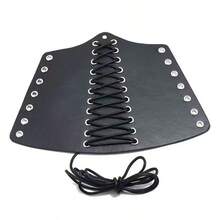 1pc Leather Wrist Cuff, Unisex Decorative Wristband, Rivet Decor Retro Punk Knight Wrist Accessory For Stage Costume, Holiday Outfit, COS Arm Sleeve Halloween Costumes Black Arm Sleeve Gifts For Men