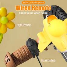 1PC Yellow Duck Glowing Bike Bell Ren's Bike Bell Horn 3 Modes Night Riding Bicycle Headlight Bicycle Front Lamp Bike Accessory