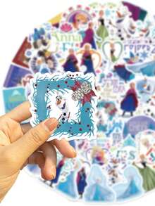 60 件冰雪奇缘公主贴纸米奇冰雪奇缘派对礼物冰雪奇缘卡通贴纸防水乙烯基贴纸 - 彩色 - 查看 4