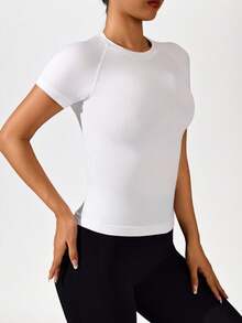 SHEIN Sports Women Summer Simple Letter Printed Sleeveless Sports Tank Topworkout Tank Top - White - View 4
