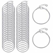 1/5/10/20/30/50pcs Gold/Silver Snake Bone Chain Bracelet With Heart-Shaped Lobster Clasp, Suitable For DIY Bracelet Making, Ideal Gift Choice - Bracelet - View 1