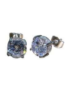 1 par de pendientes de tuerca redondos de circonita elegantes y creativos de estilo minimalista navideño para mujeres, pendientes elegantes y versátiles adecuados para uso diario, fiestas y días festivos