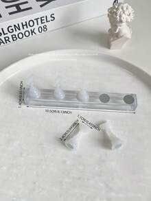 Accesorios de decoración de uñas - 1 set incluye: 1 base transparente acrílica larga, 5 puntas de práctica de uñas de resina de colores aurora, herramienta de práctica de arte de uñas, accesorios de fotografía de arte de uñas, accesorios de lujo coreanos