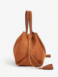 حقيبة كتف ناعمة من قماش المخمل الصلب ذات لون أحادي، بتصميم سحاب مطوي على شكل سحابة، حقيبة عملية وأنيقة بطراز بسيط، حقيبة دلو ذات سحاب كوري عصري من جلد مطفي