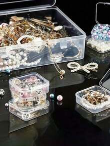 12/15/20/30pcs Transparent Plastic Storage Box - Beads, Jewelry, Supplies - Organizing Solution, Suitable For Self, Students, Friends, Lovers - Back To School Jewelry Box