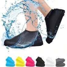 Silicone Outdoor Shoe Covers Latex Cycling Rain Boots Covers Reusable Dust Covers Waterproof Thick Non-Slip Wear-Resistant Foot Covers