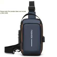 Anti-Theft Backpack, Large Capacity Adjustable Crossbody Backpack| Men's Style, Anti-Theft Combination Lock, Durable Fabric, Multi-Compartment Design, Secure Zipper Closure,  Travel Bag, A Great Your Family And Friends - Black - View 4