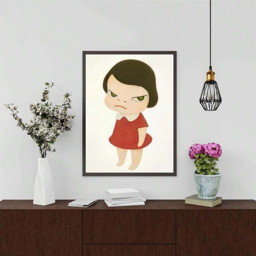 Affiche d'art sur canevas à thème de bande dessinée moderne - Imperméable, décoration murale sans cadre pour la maison et le bureau, parfait pour la chambre, le salon, le café et le bar