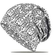 1/8顶 亮丽佩斯利印花宽松针织帽，男女通用，时尚弹力无檐帽，柔软针织帽，癌症主题帽，柔软弹力涤纶针织帽，可机洗，适合教师节、毕业典礼、父亲节等场合，休闲头饰，无檐帽 - 彩色 - 查看 16