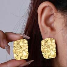 1 par de pendientes de aro con forma de gota simple, pendientes de tono dorado grueso con forma de gota de agua, pendientes en forma de U, pendientes de aro ovalados, joyas ligeras y elegantes para mujer, regalo perfecto para ella