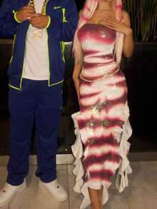 Women Summer Long Bandeau Dress Off Shoulder Strapless Slim Striped Tube Top Dress