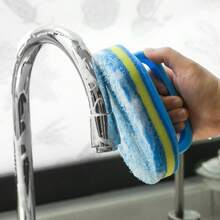 Triple-Thickness Design Special Fiber Brush Handle Cleaning Brush Sponge - Thickened Kitchen Scrubber For Pots, Dishes, And Stain Removal