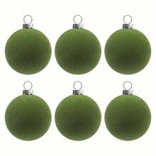 6pcs Velvet Christmas Ornaments - 6.1 Cm Colorful Flocked Plastic Balls For DIY Tree, Wreath, And Home Decor, Soft Pastel & Vibrant Colors (Pink, Orange, Yellow, Green, Blue, Teal), Holiday Decor | Flocked Texture | Soft Fabric Cover, Christmas Decorations Room Decor Winter Christmas Decorations Home Christmas Gifts Christmas Decor - Multicolor - View 16