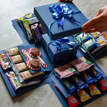 16pcs/Set Red/Blue Explosion Gift Box Set, Surprise Gift Photo Box, Creative DIY Scrapbook Album Accessories, Gift For Couples, Birthday, Proposal, Valentine's Day, Mother's Day, Graduation Party (Excluding Snacks) - Blue - View 3