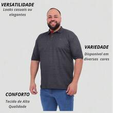 Men's Piquet Collar Polo Shirt Plus Size G1 G2 G3 Polo Classica Elegante - Màu xám đen - Xem 5