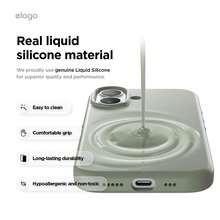 Elago High Quality Magnetic Liquid Silicone Case For IPhone 17, Compatible With MagSafe, Liquid Silicone Material, Protective Cover, Shockproof, Slim Phone, Fashion, Velvet - For Men, For Women, Luxury, Fashion, Minimalist - 卡其綠 - 查看 7
