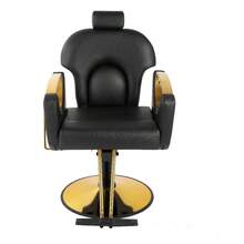 Sillon Barberia Reclinable Manga Dorado - Negro - Ver 1